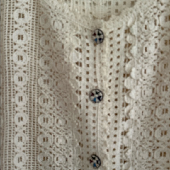 Go Fish Clothing Crochet Lace Cotton Cardigan XL - Picture 3 of 5